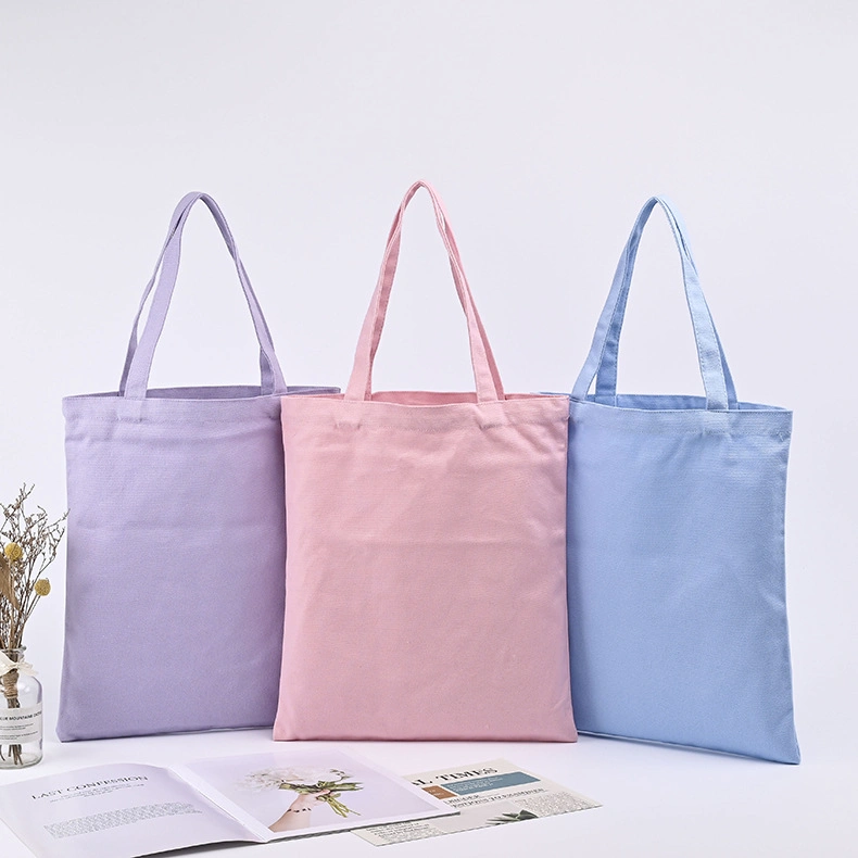 Reusable Wholesale Recycle Pink Color Simple Printing Heavy Canvas Cotton Plain Tote Bag for Shopping Custom Logo