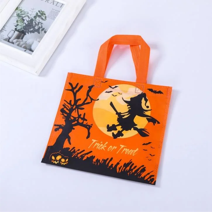 Reusable Halloween Non-Woven Candy Bags Trick or Treat Gift Tote Bags with Handle Shopping Bags