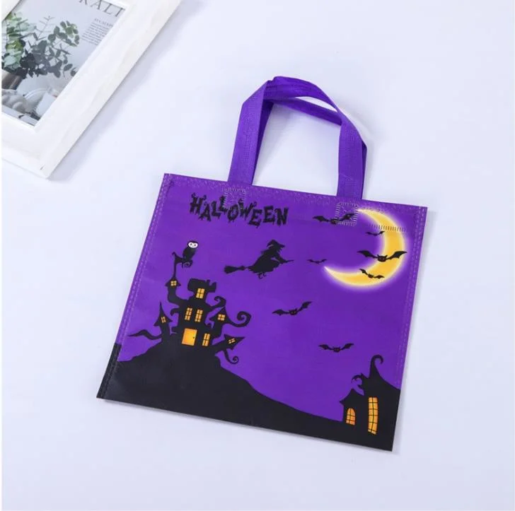 Reusable Halloween Non-Woven Candy Bags Trick or Treat Gift Tote Bags with Handle Shopping Bags