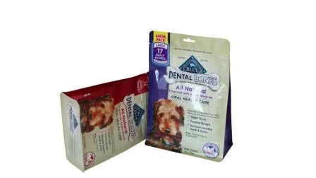 애완 동물 치료 플라스틱 측면 거싯 씰 백 개 식품 포장